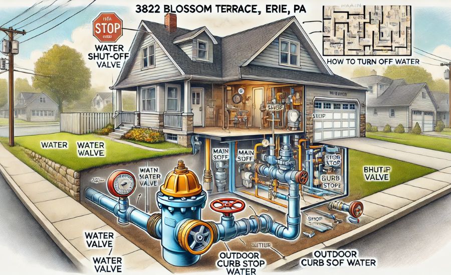 3822 Blossom Terrace Erie pa Water Hook up Diagram